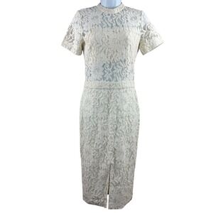 chinese dress ladies White French Cut Lace Bronze Dress